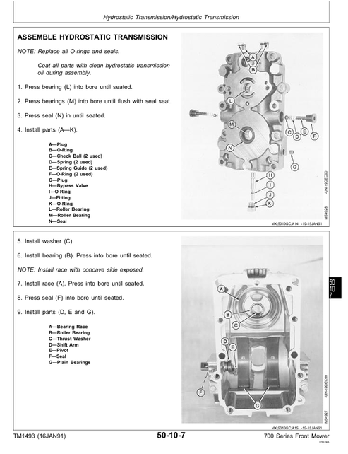 John Deere F710 F725 Mower Technical Service Manual TM1493