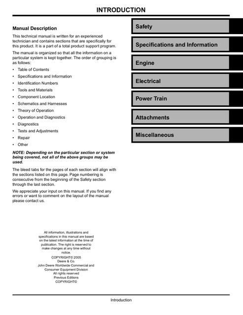 John Deere G15 Professional Mower Service & Repair Manual PDF