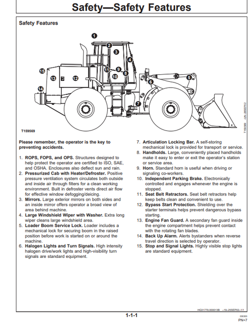 John Deere Hitachi LX230 Loader Operation Manual PDF OMT196108