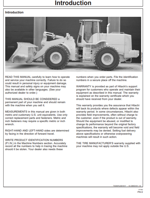 John Deere Hitachi LXE230 Loader Operation Manual PDF OMT181633
