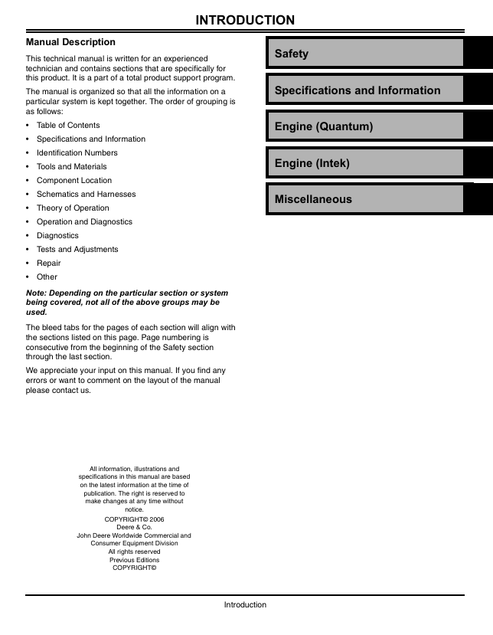 John Deere JS20 JS30 JS40 Rotary Mower Technical Manual TM1335