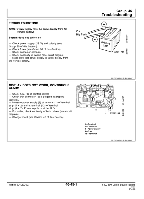 John Deere MULTICUT 680–690 Large Square Baler PDF Service Manual TM4581
