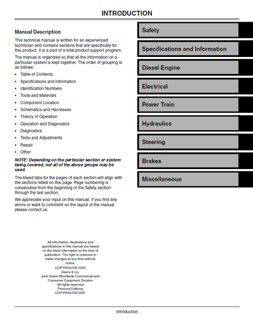 John Deere ProGator 2030 Service & Repair Manual PDF