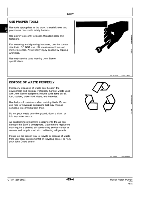 John Deere Radial Piston Pump Testing & Service Technical Manual CTM7
