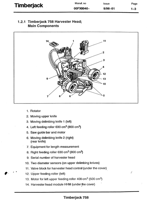 John Deere Timberjack 758 Operating Manual PDF F056471