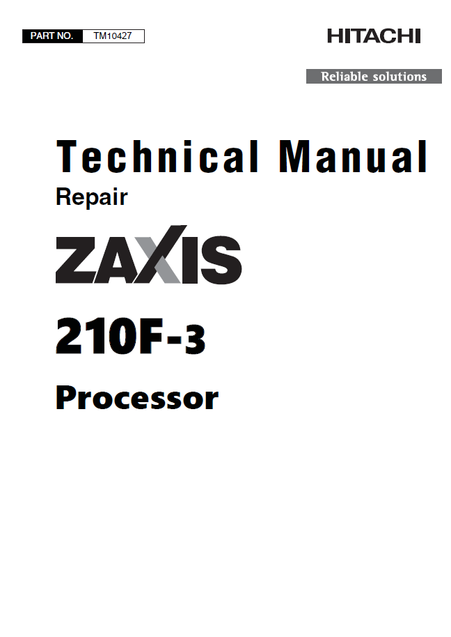 John Deere ZAXIX 210F-3 Processor Technical Manual TM10427 PDF