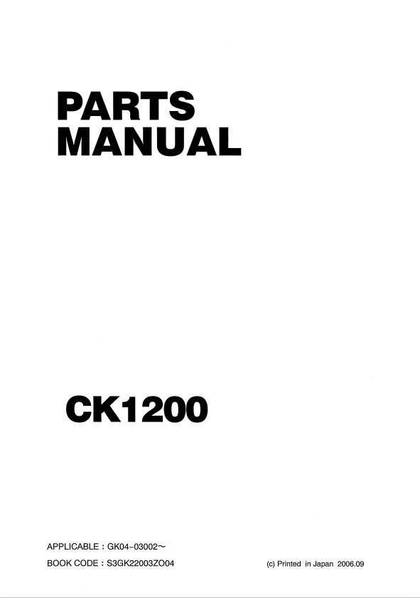 KOBELCO CK1200 CRAWLER CRANE PARTS MANUAL PDF