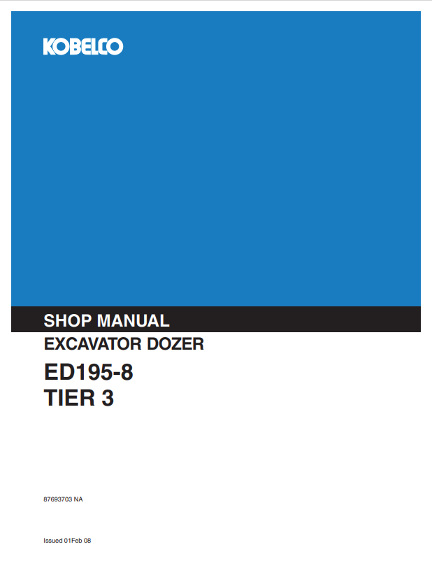 KOBELCO ED195-8 TIER 3 EXCAVATOR DOZER SHOP MANUAL PDF