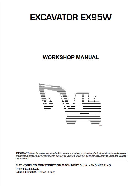 KOBELCO EX95W EXCAVATOR WORKSHOP MANUAL PDF