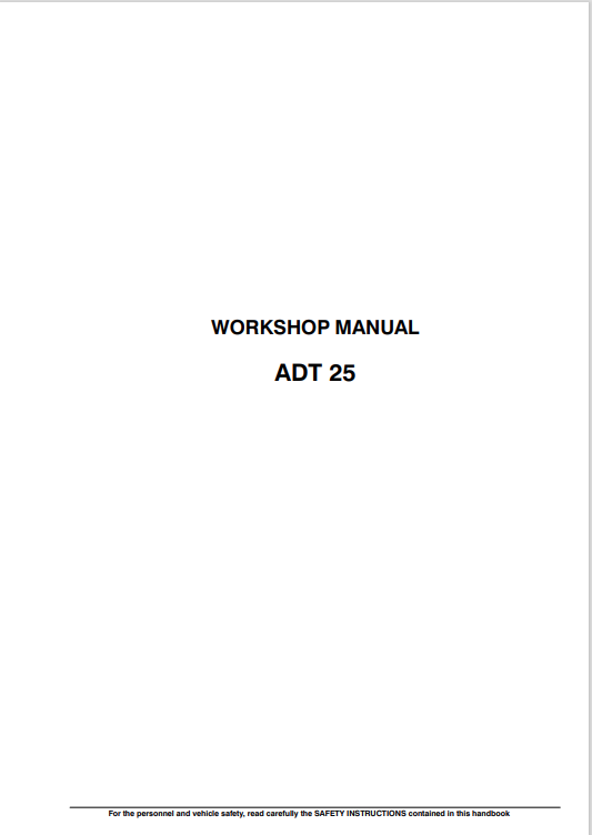 KOBELCO FIAT ADT 25 WORKSHOP MANUAL PDF