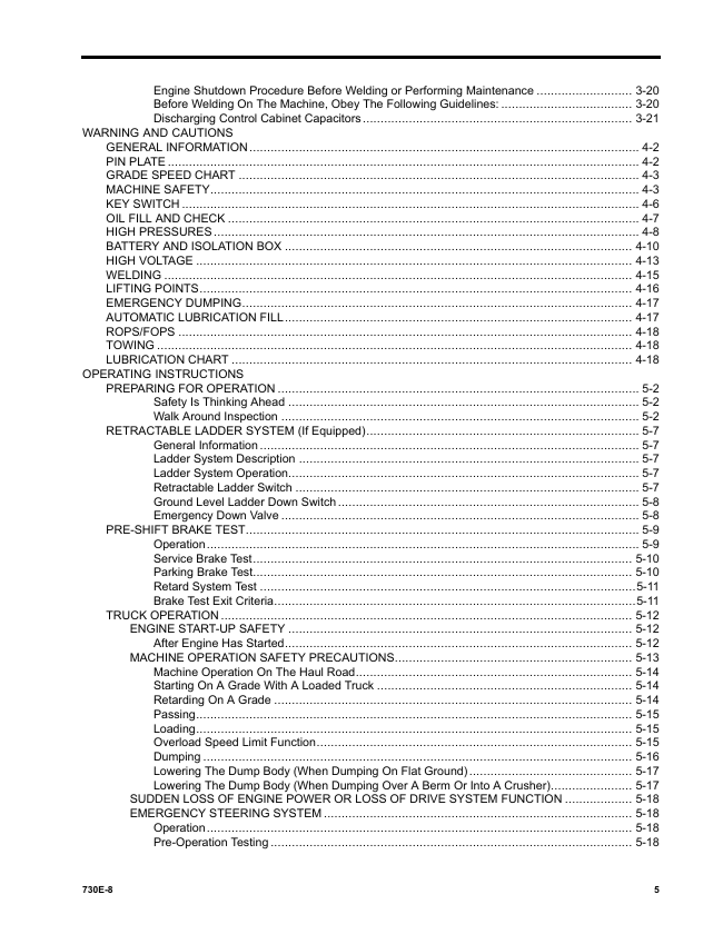 Komatsu 730E-8 Heavy-Duty Dump Truck Operation Manual