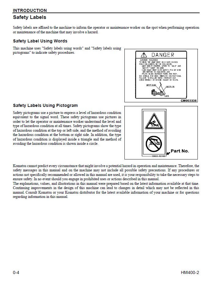 Komatsu HM400-2 Dump Truck PDF Manual CEAM017604