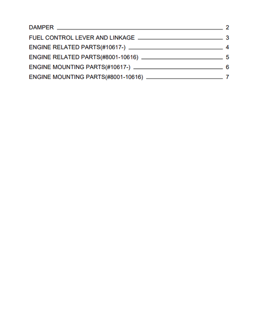 Komatsu PC05-7 Excavator Parts Manual S/N 8001-UP