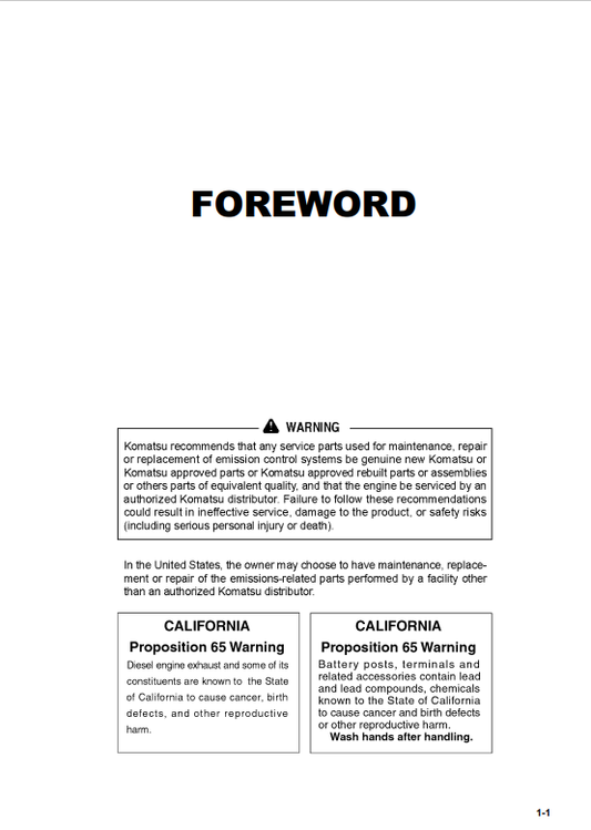 Komatsu PC138USLC-10 Excavator Operator & Maintenance Manual PDF