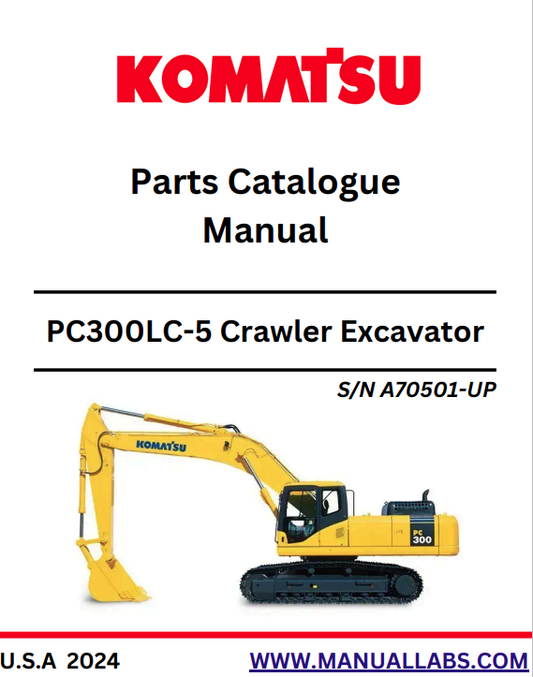 Komatsu PC300LC-5 Excavator Parts Manual S/N A70501-UP