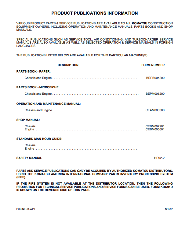 Komatsu PC300LC-6LE PC300HD-6LE Hydraulic Repair Manual