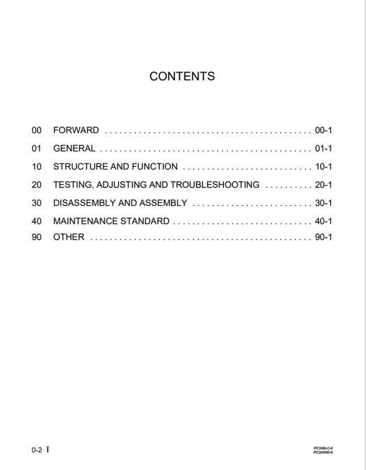 Komatsu PC300 Series Excavator Service & Repair Manual A80001-A83000