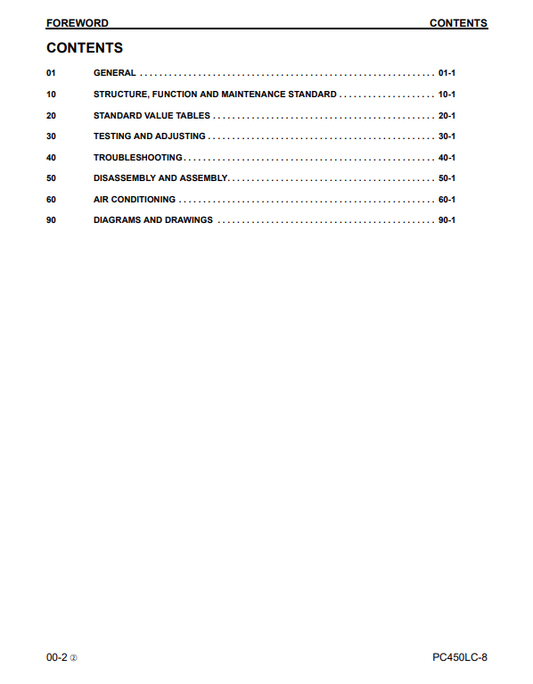 Komatsu PC450LC-8 Excavator Service & Repair Manual PDF