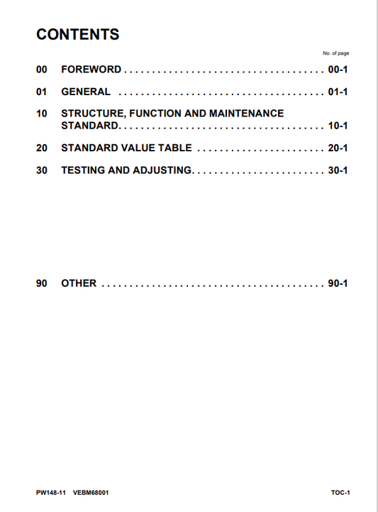 Komatsu PW148-11 Excavator Service & Repair Manual PDF
