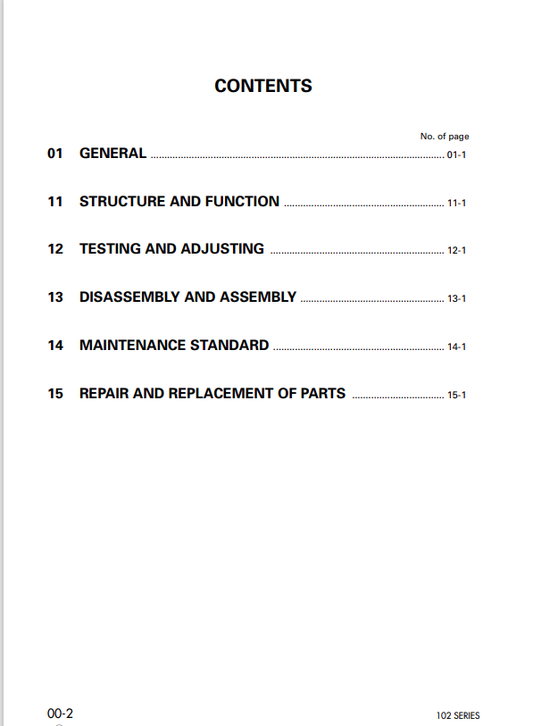 Komatsu SAA4D102E-2E-4 Diesel Engine Service & Repair Manual