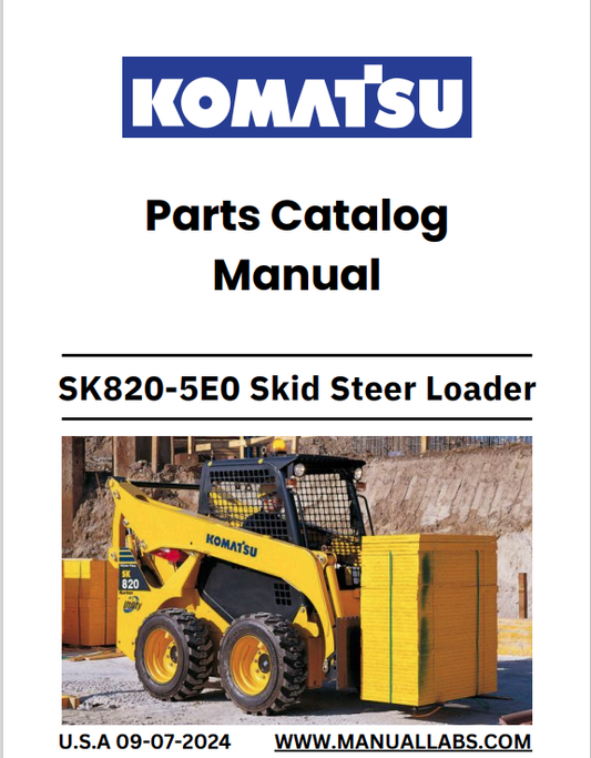 Komatsu SK820-5E0 Skid Steer Parts Manual S/N F60002-UP
