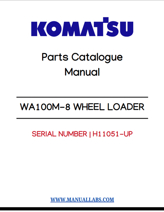 Komatsu WA100M-8 Wheel Loader Parts Manual S/N H11051-UP
