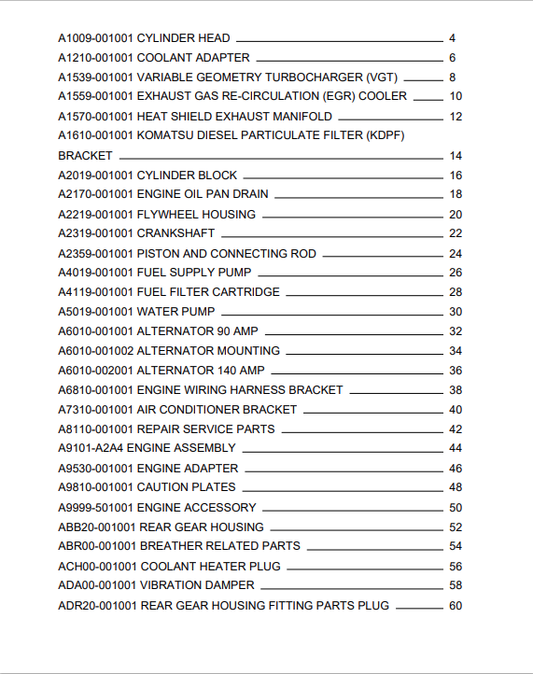 Komatsu WA320-8 Wheel Loader Parts Manual S/N A38001-UP