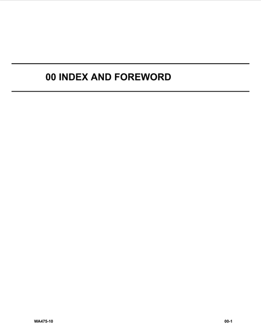 Komatsu WA475-10 Wheel Loader Service & Repair Manual PDF