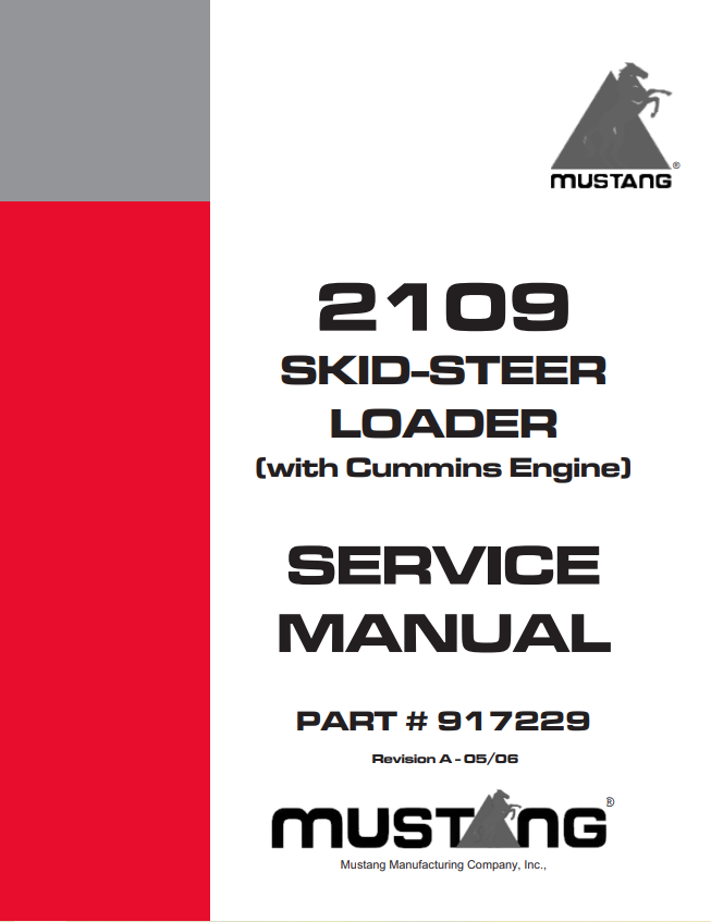 MUSTANG 2109 SKID-STEER LOADER SERVICE MANUAL 917229 - PDF