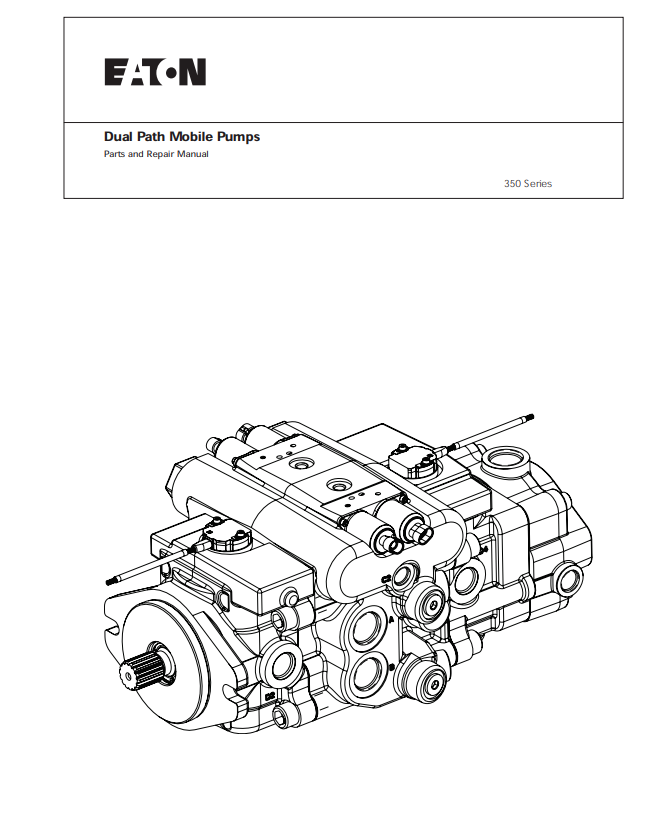 MUSTANG EATON 350 SERIES DUAL PATH MOBILE PUMP PARTS AND REPAIR MANUAL 50940040A - PDF