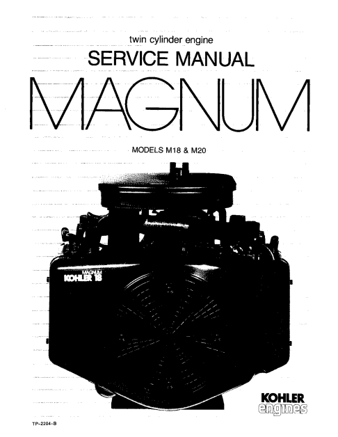 New Holland Kohler Engine M18,M20 Service Manual 40547900 PDF