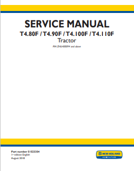 New Holland T4.80F, T4.90F, T4.100, T4.110F Service Manual 51523354 PDF