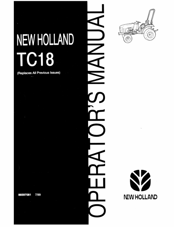 New Holland TC18 Operator Manual 86597081 PDF