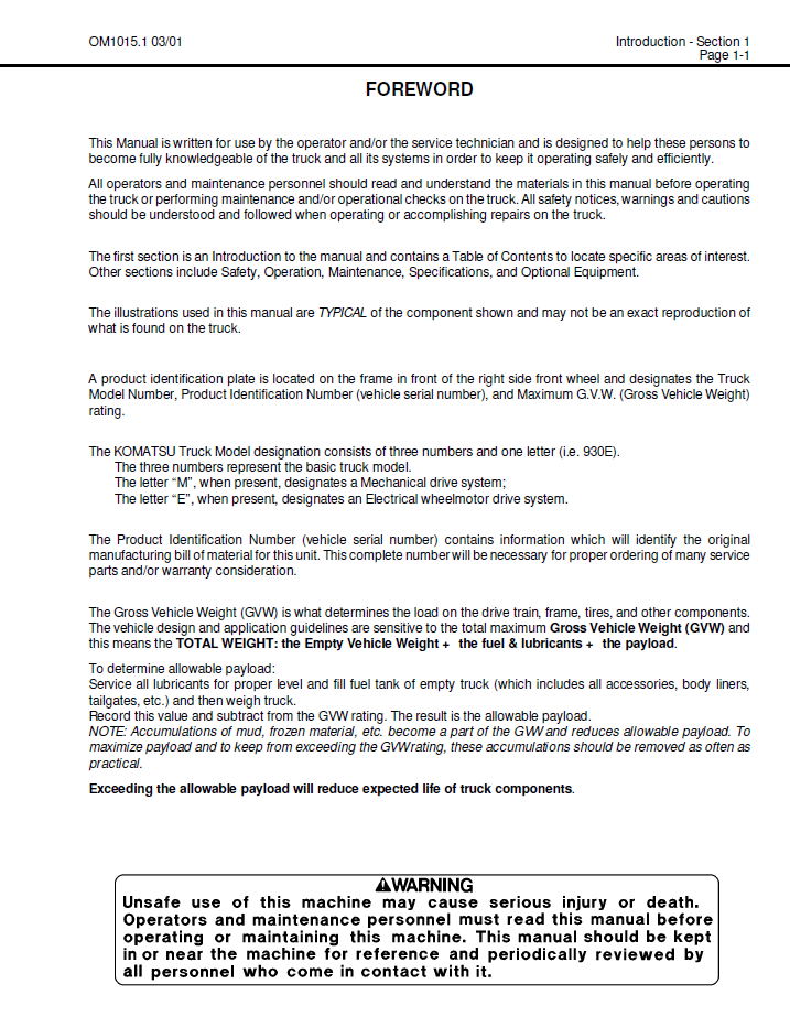Official Komatsu 330M Operation & Maintenance Guide - DG748
