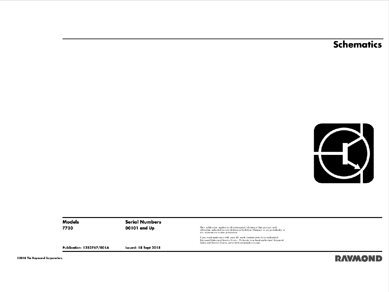 Raymond Reach-Fork Truck 7730 Schematics Manual