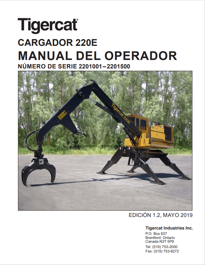 Tigercat 220E Charger Operator Manual 56377AENG