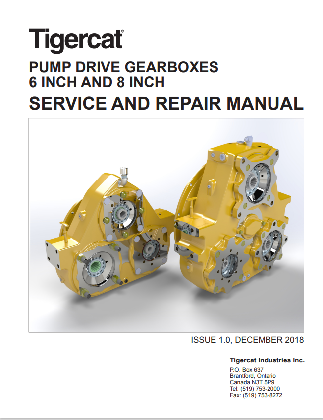 Tigercat 47736A Pump Drive Gearboxes 6 Inch And 8 Inch Service And Repair Manual 47736AENG