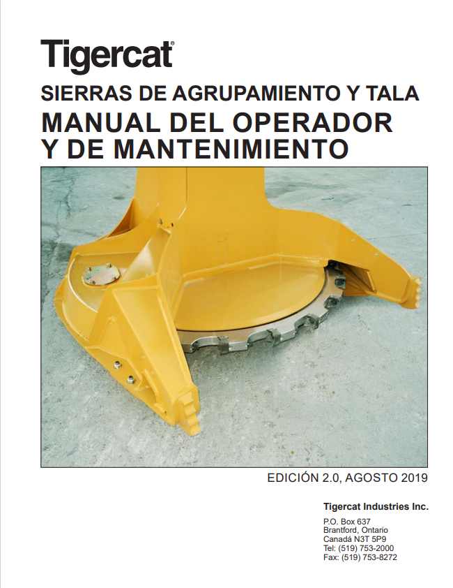 Tigercat 59003A Gang Saws And Logging Saws Operator Manual 59003AENG