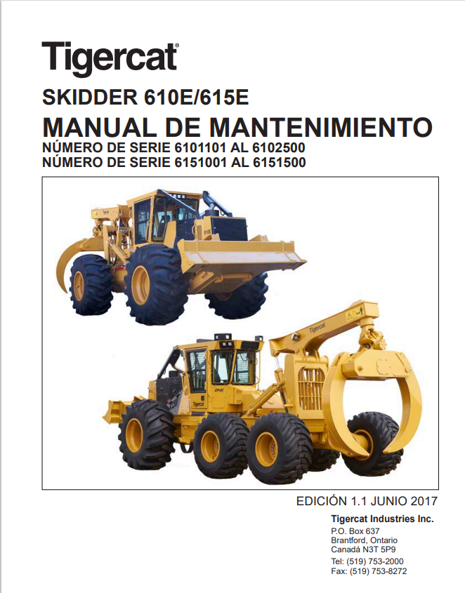 Tigercat 610E, 615E Skidder Maintenance Manual 44475A