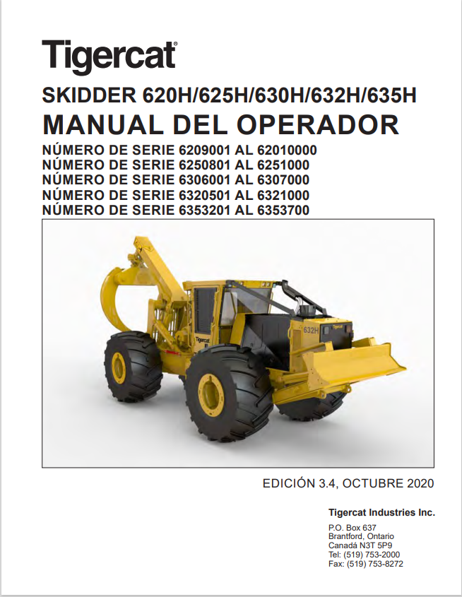 Tigercat 620H, 625H, 630H, 632H, 635H Skidder Operator Manual 60194AENG 2
