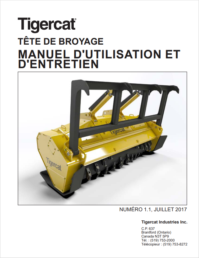 Tigercat Grinding Head User Manual And Maintenance Manual 51394AFRE
