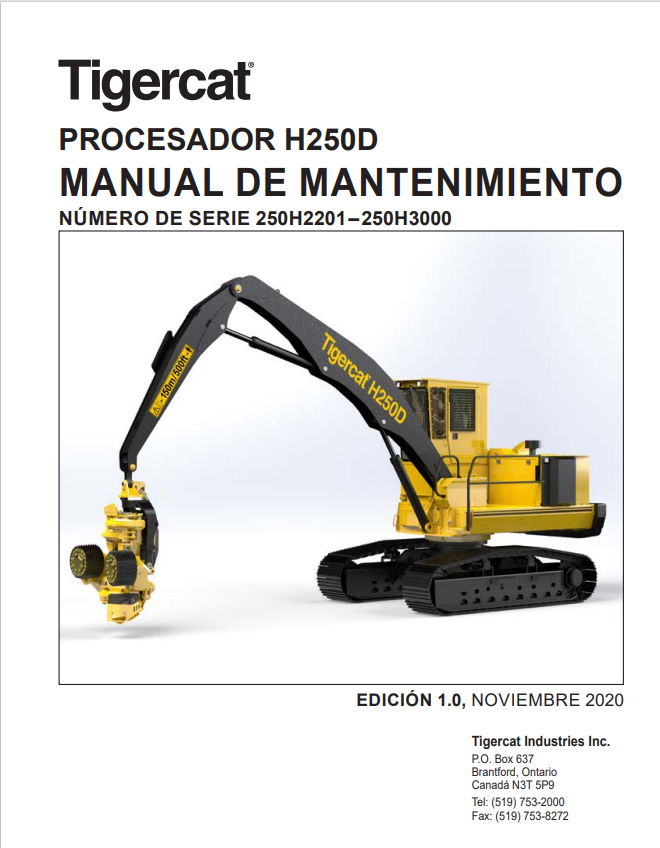 Tigercat H250D Processor Maintenance Manual 51067AENG