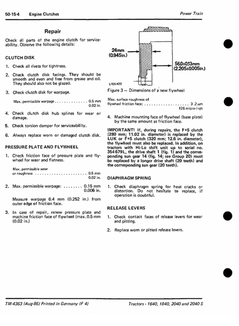 1. John Deere 1640–2040S Tractor Maintenance & Repair Manual TM4363