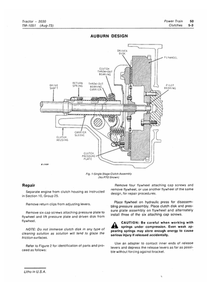 1. John Deere 2030 Tractor Maintenance & Repair Manual TM1051