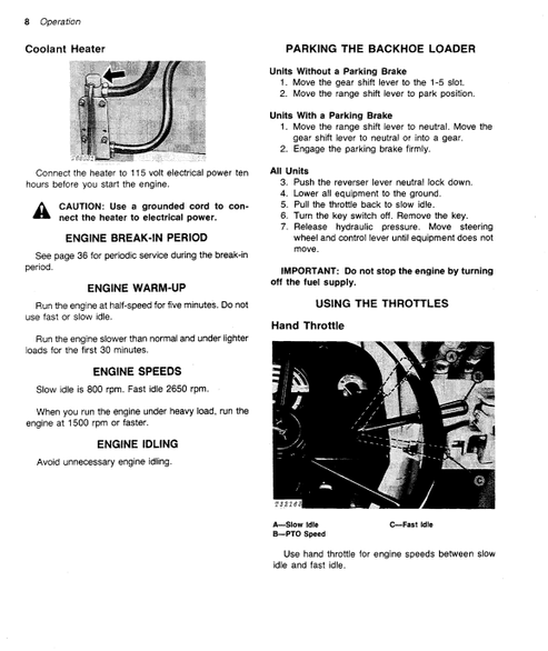 John Deere 300B Backhoe Loader Operator Manual OMT79302