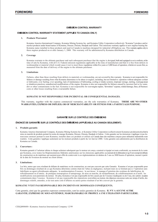 Komatsu PC228USLC-1 Excavator Operation And Maintenance Manual S/N 11001-UP - PDF File