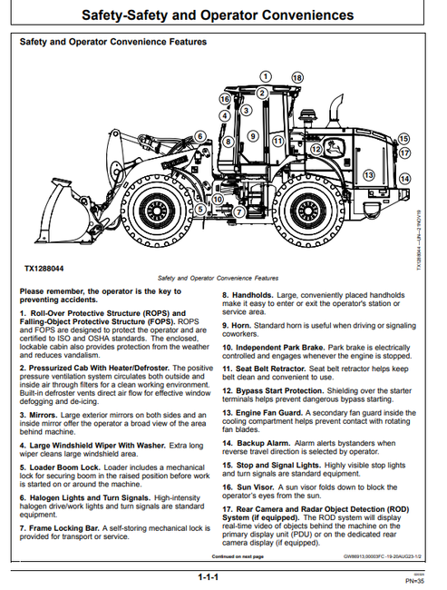 John Deere 644 P-Tier, Gen-A 4WD Loader Operator Manual OMT453608X019