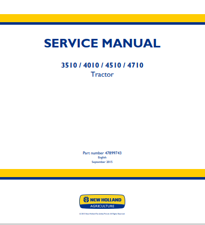 New Holland 3510, 4010, 4510, 4710, Tractor Service Manual 47899743 PDF