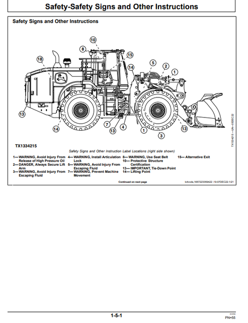John Deere 744 P-Tier, Gen A 4WD Loader Operator Manual OMT461923X019
