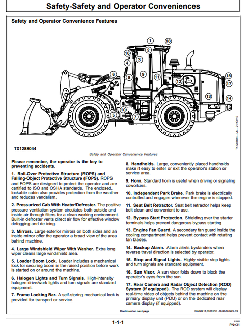 John Deere 644L 4WD Loader Operator Manual OMT426945X19